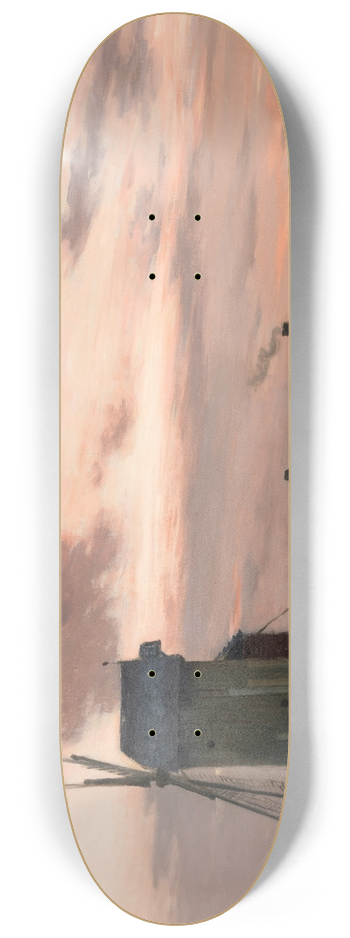 Jean Charles Cazin - Windmill on a Beach 8.25 inch art skate deck
