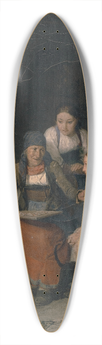Edouard Girardet - At The Fortune Tellers 39.3 inch art pintail longboard deck