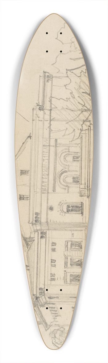 Eduard Gaertner - Study of the Nationaltheater, Berlin 39.3 inch art pintail longboard deck