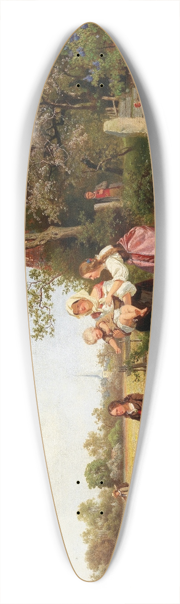 Eduard Leonhardi - A springtime landscape 39.3 inch art pintail longboard deck