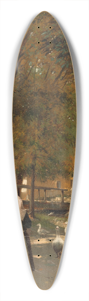 Eduard Majsch - Sweeping the Courtyard 39.3 inch art pintail longboard deck