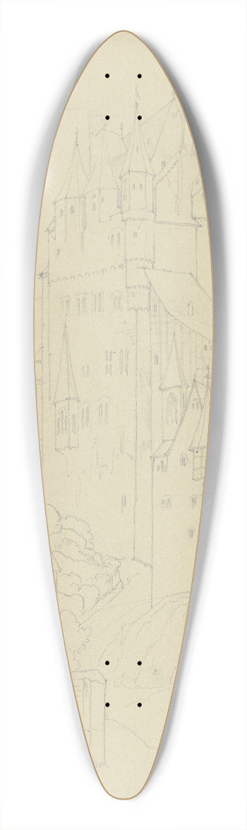 Eduard von Steinle - Eltz castle 39.3 inch art pintail longboard deck