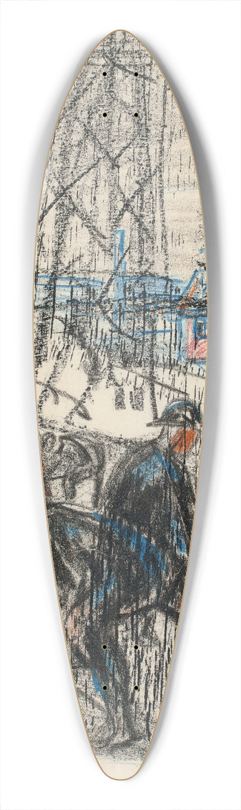 Edvard Munch - Arbeidere i gate 39.3 inch art pintail longboard deck