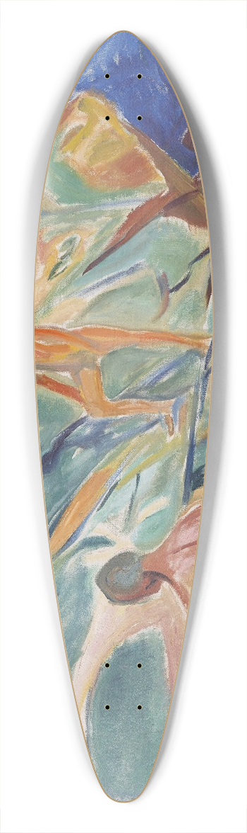 Edvard Munch - Bathing Men on Rocks 39.3 inch art pintail longboard deck