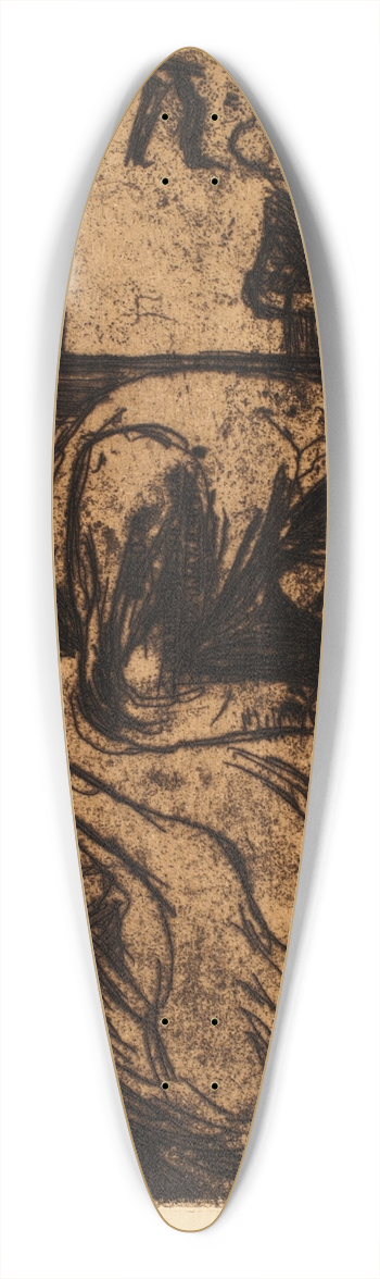 Edvard Munch - Elderly Woman on a Bench 39.3 inch art pintail longboard deck