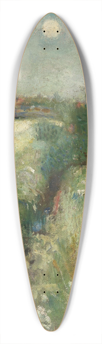 Edvard Munch - Flowery Meadow at Veierland 39.3 inch art pintail longboard deck