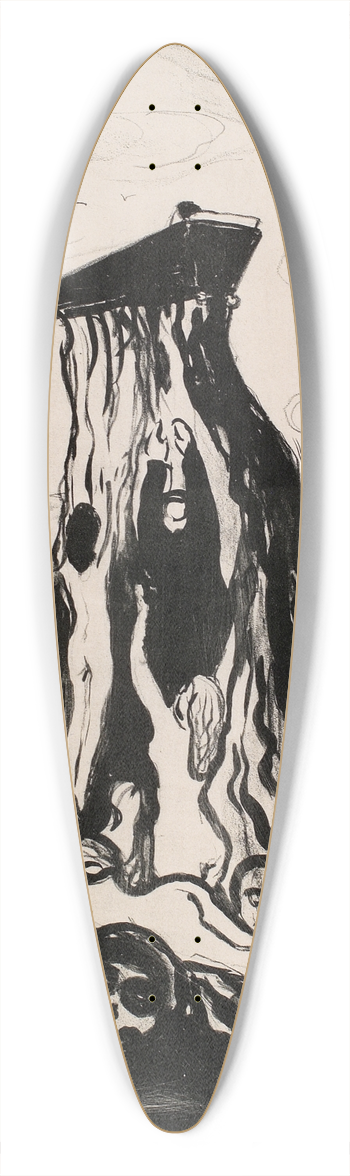 Edvard Munch - Funeral March 39.3 inch art pintail longboard deck