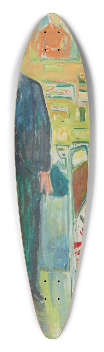 Edvard Munch - Self-Portrait 39.3 inch art pintail longboard deck