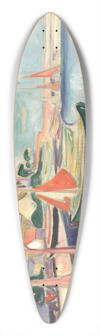 Edvard Munch - Taarbk Harbour 39.3 inch art pintail longboard deck