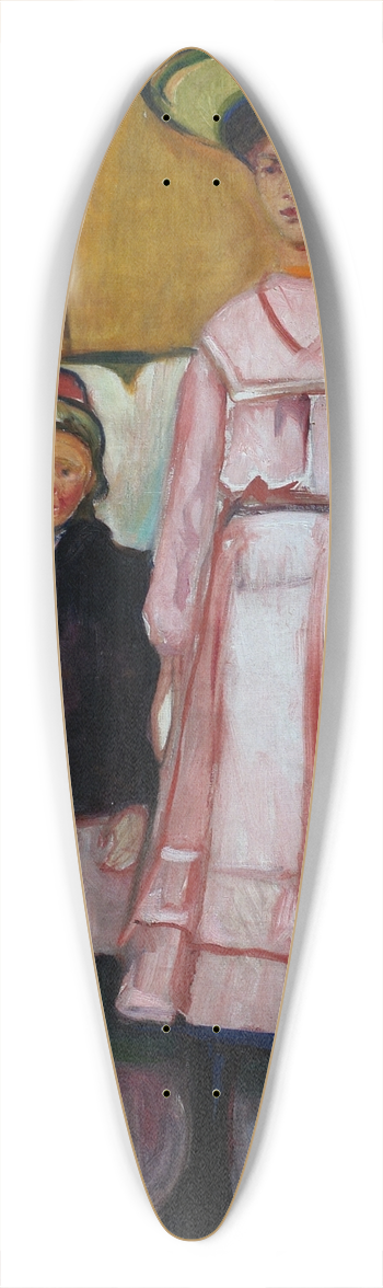 Edvard Munch - Three Children 39.3 inch art pintail longboard deck