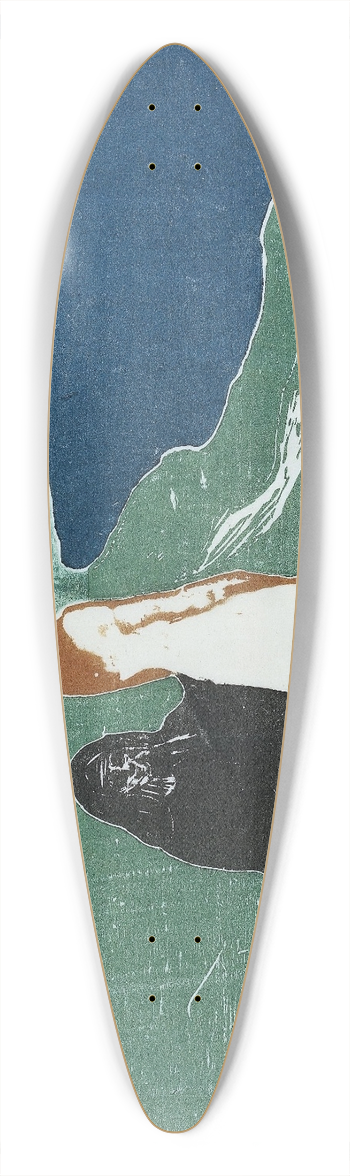 Edvard Munch - Two Women on the Shore 39.3 inch art pintail longboard deck
