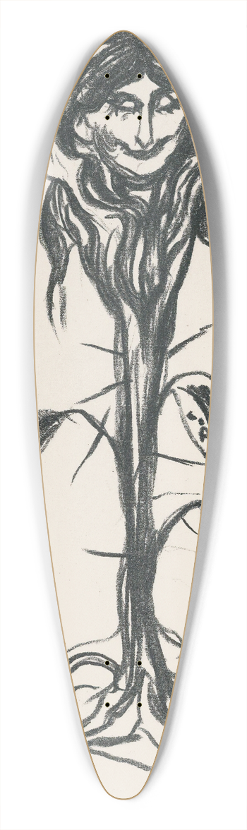 Edvard Munch - Vignette; Amaryllis 39.3 inch art pintail longboard deck