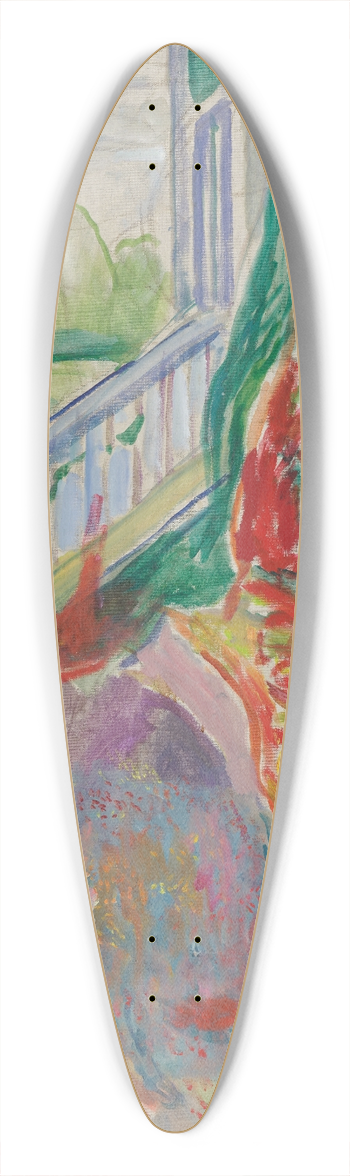 Edvard Munch - Woman By The Veranda Step 39.3 inch art pintail longboard deck