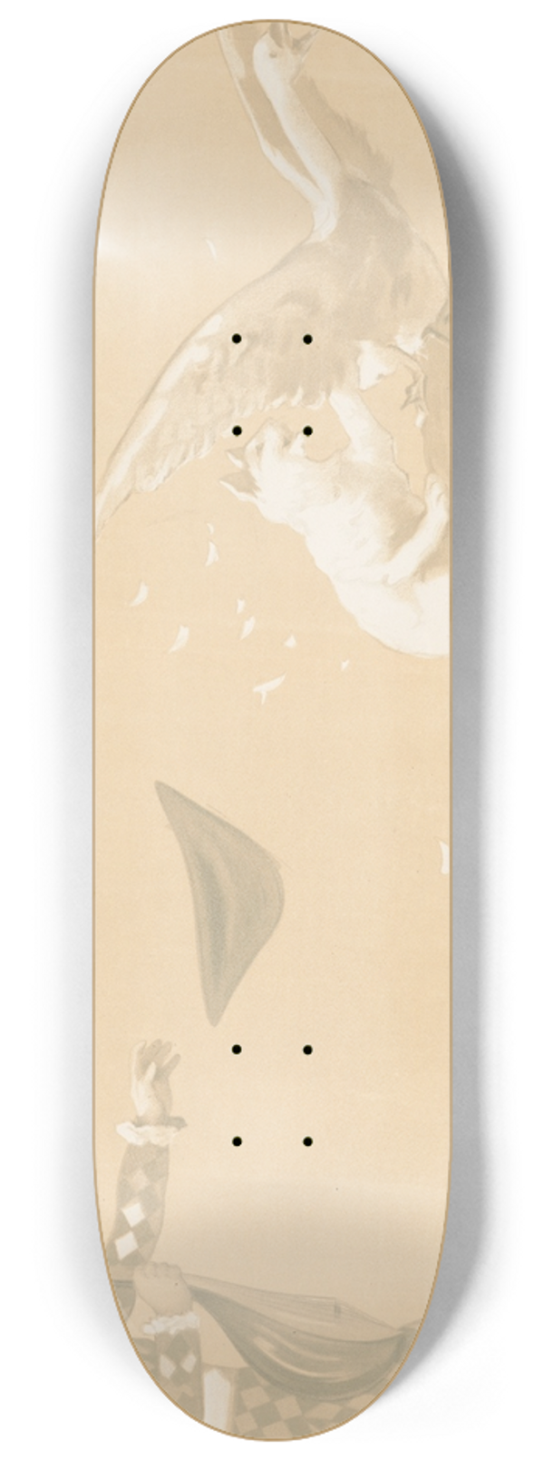 Jean de Paleologue - Child chasing a dog who is chasing a goose 8.25 inch art skate deck