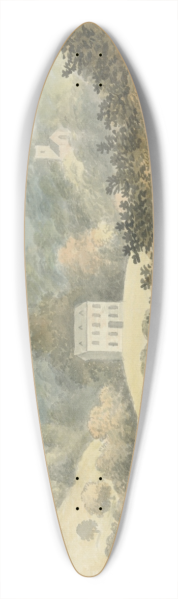 Edward Francis Burney - Hilly Landscape with House 39.3 inch art pintail longboard deck