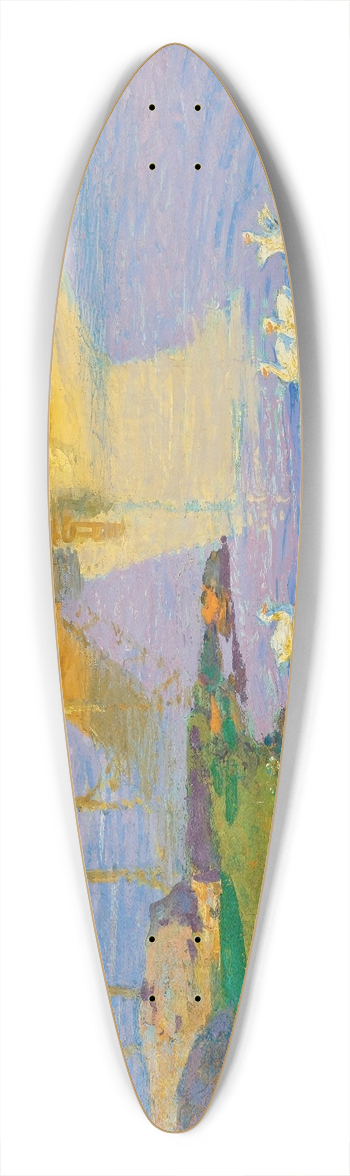 Edward Henry Potthast - Boat At Dock 39.3 inch art pintail longboard deck