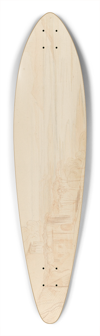 Edward Lear - Pentedatelo, Calabria, Italy 39.3 inch art pintail longboard deck