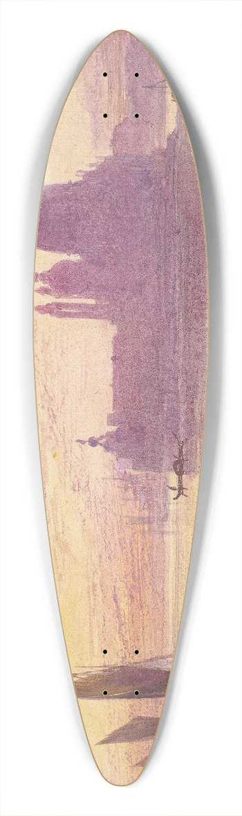 Edward Lear - Santa Maria della Salute, Venice, at Sunset 39.3 inch art pintail longboard deck