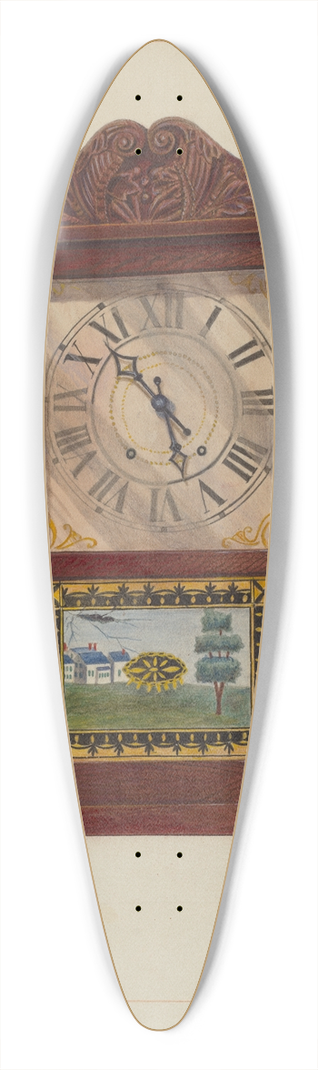 Edward L. Loper - Clock 39.3 inch art pintail longboard deck