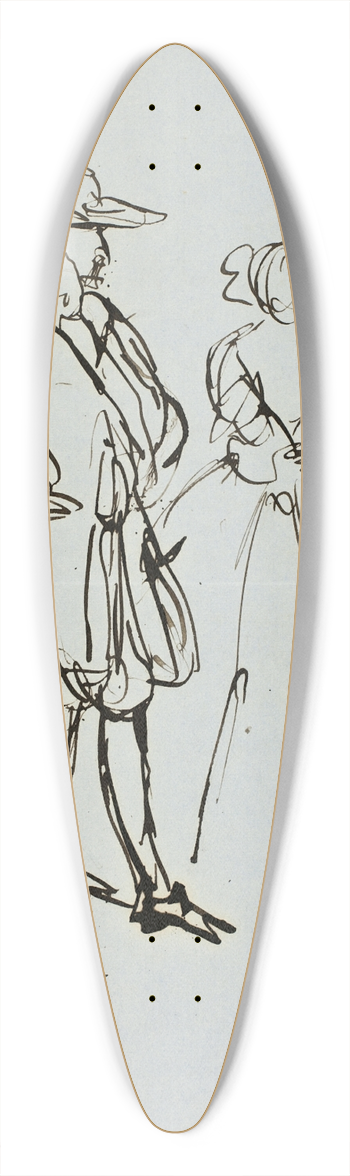 Edward Matthew Ward - Three Figures 39.3 inch art pintail longboard deck