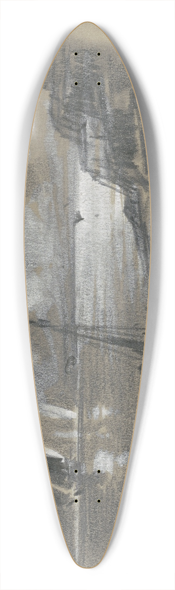 Edward Moran - Seacoast by Moonlight (recto) 39.3 inch art pintail longboard deck
