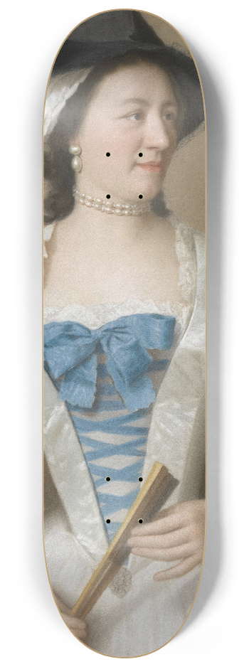 Jean-Etienne Liotard - Portrait of Jeanne-Elisabeth Sellon, Lady Tyrell 8.25 inch art skate deck