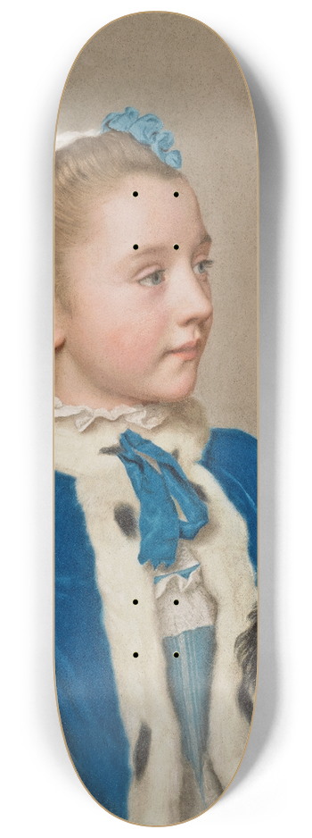 Jean-Etienne Liotard - Portrait of Maria Frederike van Reede-Athlone at Seven Years of Age 8.25 inch art skate deck