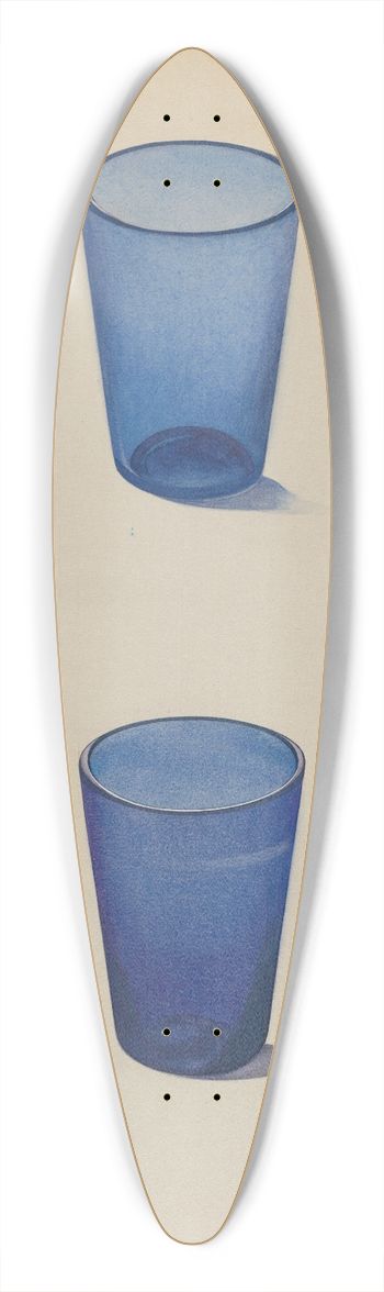 Edward White - Whiskey Glasses (Cobalt) 39.3 inch art pintail longboard deck