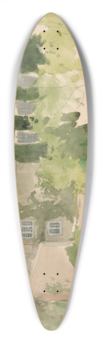 Edwin Austin Abbey - ArchitecturalStudy II 39.3 inch art pintail longboard deck