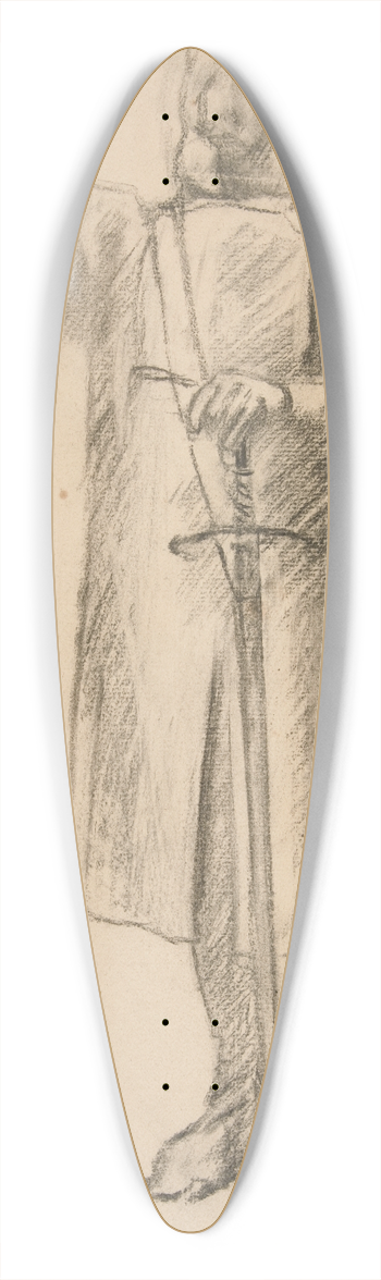Edwin Austin Abbey - Figure study for Crusaders Sighting Jerusalem 39.3 inch art pintail longboard deck