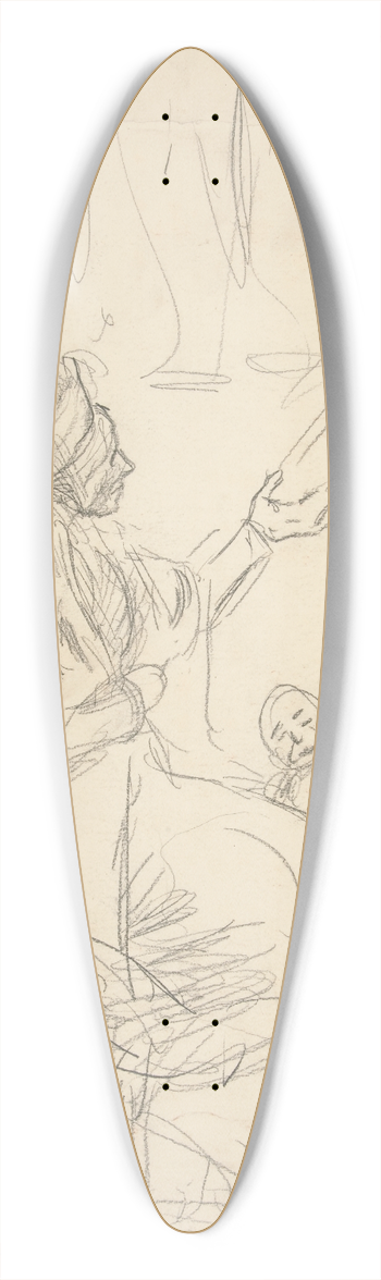 Edwin Austin Abbey - Group of figures 39.3 inch art pintail longboard deck