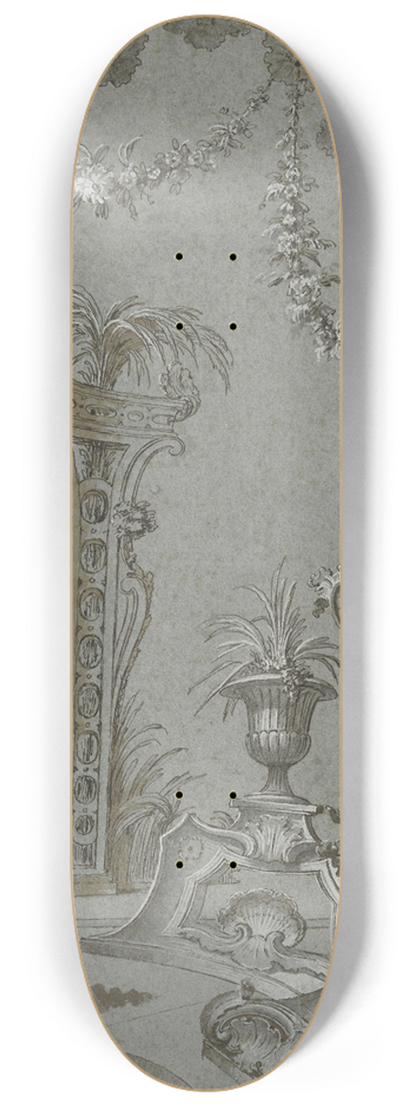 Jean-Franois de Cuvillis I - A Rococo Garden Trellis and Gazebo 8.25 inch art skate deck