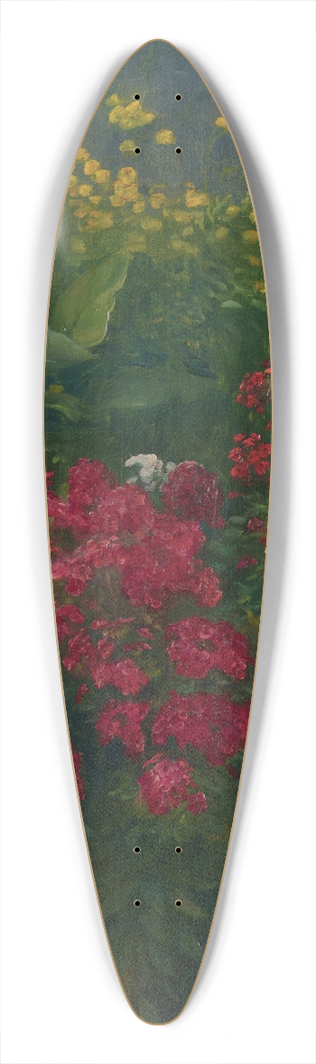 Edwin Burrage Child - Flowers 39.3 inch art pintail longboard deck