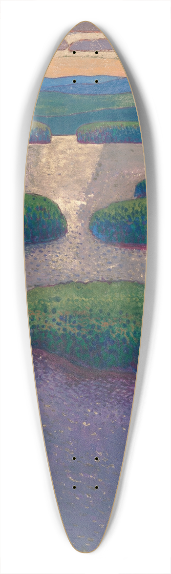 Eero Jrnefelt - Sunset over a Lake 39.3 inch art pintail longboard deck