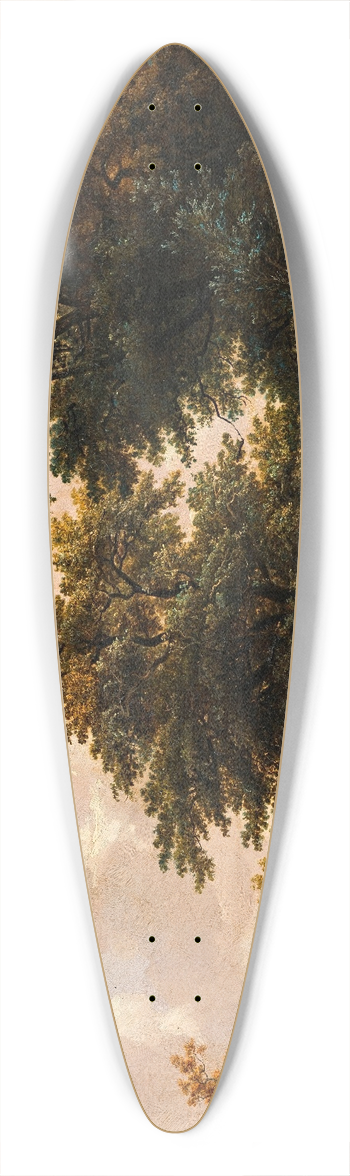 Egbert van Drielst - Landscape with watermill 39.3 inch art pintail longboard deck