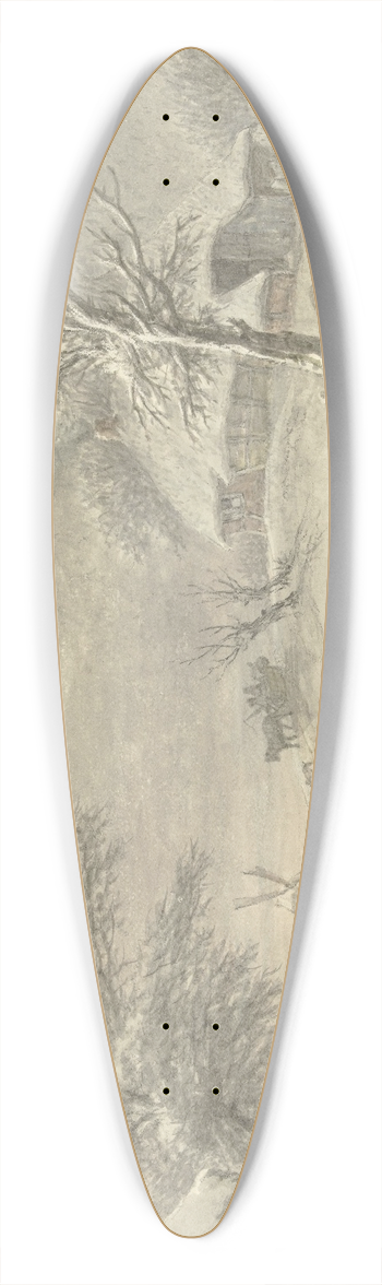 Egbert van Drielst - Wintergezicht te Exloo, Drenthe 39.3 inch art pintail longboard deck