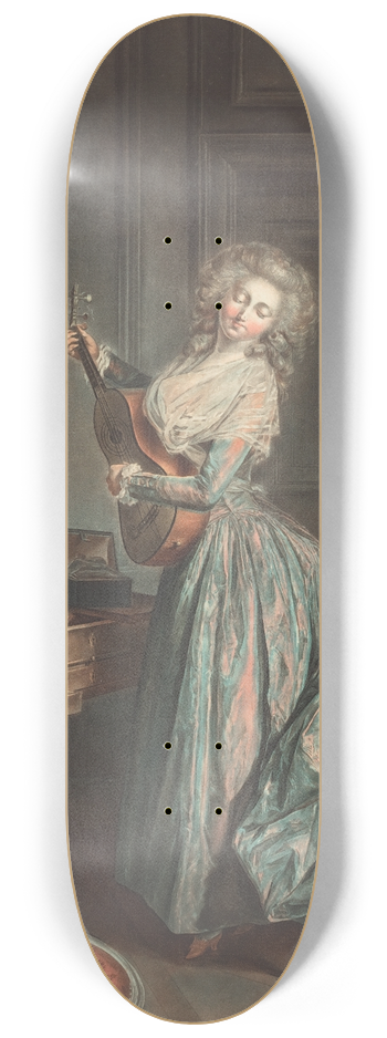 Jean Franois Janinet - A Woman Playing The Guitar 8.25 inch art skate deck