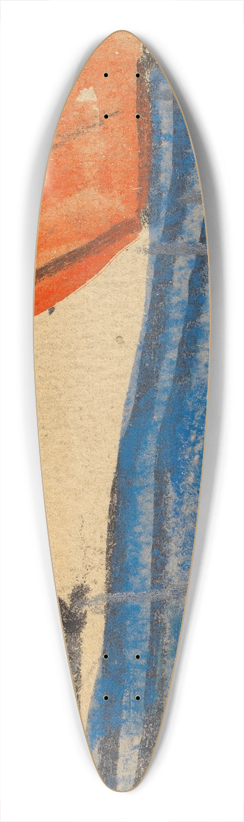 Egon Schiele - Abstrahierter Giebel hinter einem Zaun 39.3 inch art pintail longboard deck