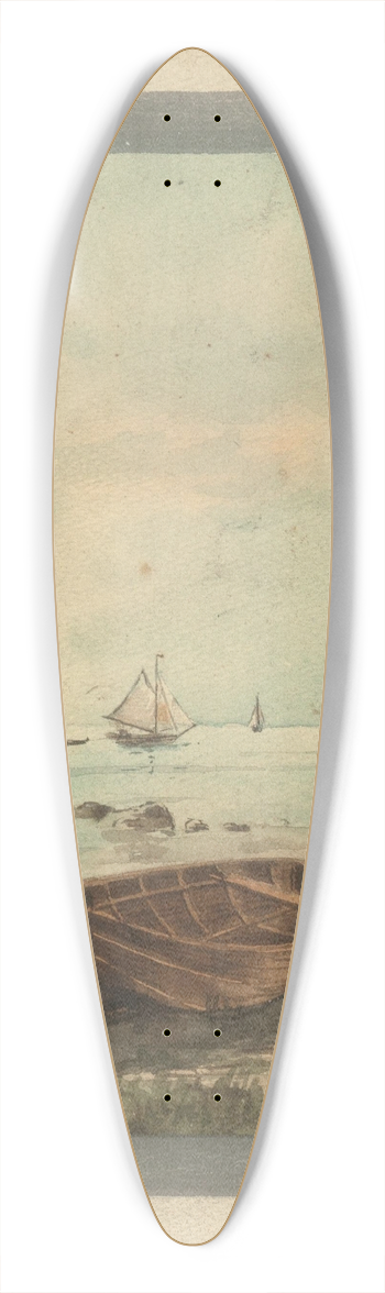 Egon Schiele - Boats 39.3 inch art pintail longboard deck