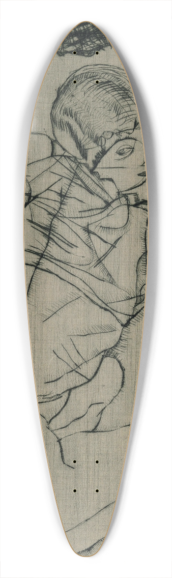 Egon Schiele - Kauernde 39.3 inch art pintail longboard deck