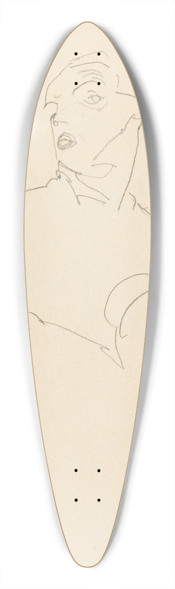 Egon Schiele - Selbstportrt 39.3 inch art pintail longboard deck