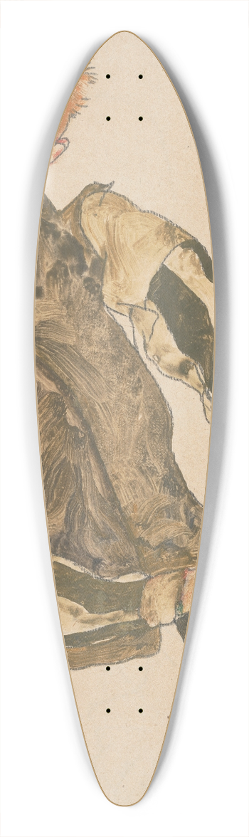 Egon Schiele - Self-Portrait with Striped Sleeves 39.3 inch art pintail longboard deck