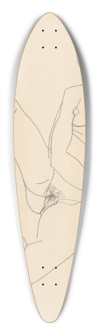 Egon Schiele - Sitzender Weiblicher Akt, mit gegrtschten Beinen 39.3 inch art pintail longboard deck