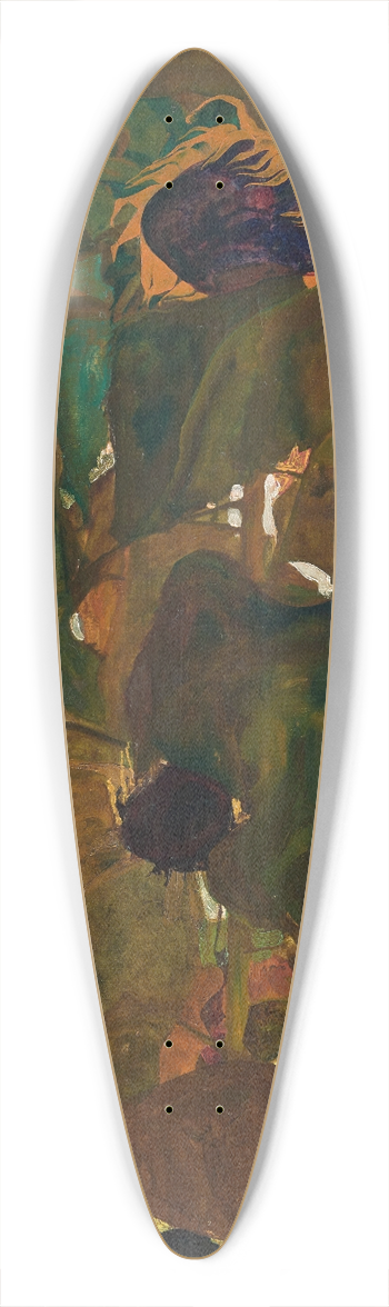 Egon Schiele - Sonnenblumen I 39.3 inch art pintail longboard deck