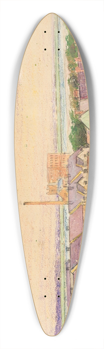 Egon Schiele - Stadtansicht 39.3 inch art pintail longboard deck