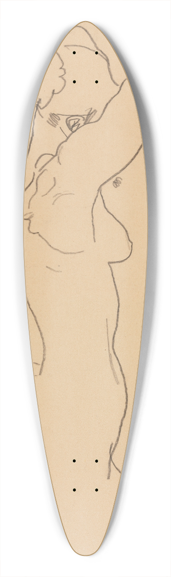 Egon Schiele - Standing Nude, Facing Right 39.3 inch art pintail longboard deck
