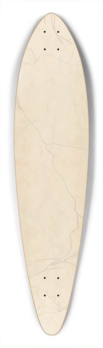 Egon Schiele - Study for Reclining Nude with Arms Raised 39.3 inch art pintail longboard deck