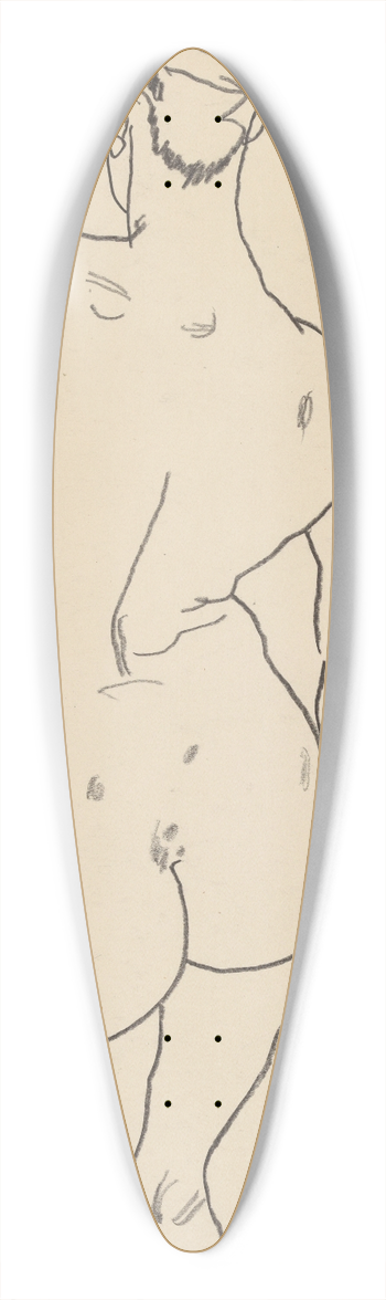 Egon Schiele - Weiblicher Rckenakt 39.3 inch art pintail longboard deck