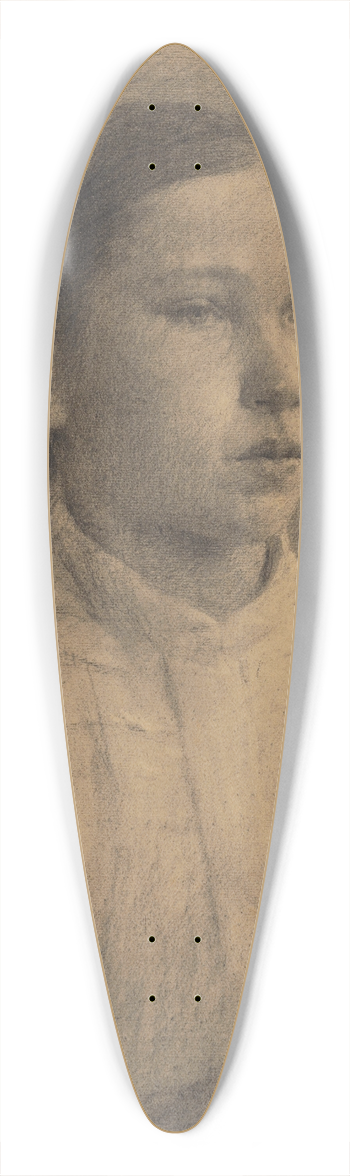 Elemr Halsz-Hradil - Portrt dievaa 39.3 inch art pintail longboard deck