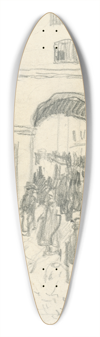 Elemr Halsz-Hradil - Street Bustle 39.3 inch art pintail longboard deck